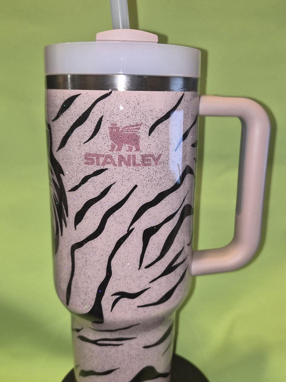 Stanley Pink and Black Zebra-Print Insulated Travel Tumbler